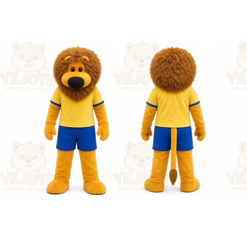 Yellow Lion Mascot Costume for Sports Events