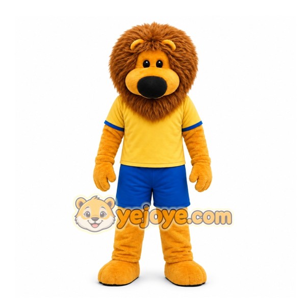 Yellow Lion Mascot Costume for Sports Events