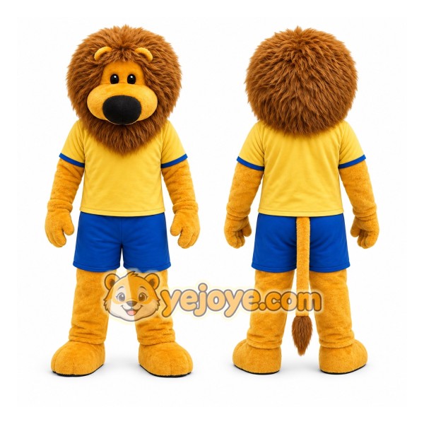 Yellow Lion Mascot Costume for Sports Events