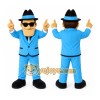 Blue Man In Suit Mascot Costume for Events and Promotions Blue Man In Suit Mascot Costume for Events and Promotions