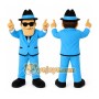 Blue Man In Suit Mascot Costume for Events and Promotions