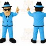 Blue Man In Suit Mascot Costume for Events and Promotions
