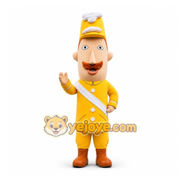 Yellow Soldier Mascot Costume for Events and Promotions