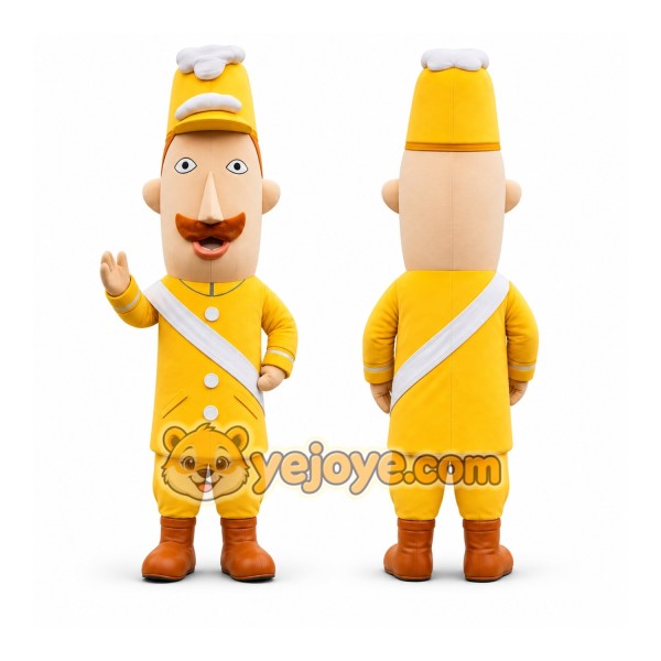 Yellow Soldier Mascot Costume for Events and Promotions