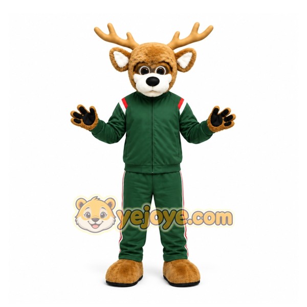 Green Deer Mascot Costume for Sports Events
