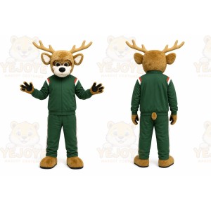 Green Deer Mascot Costume for Sports Events