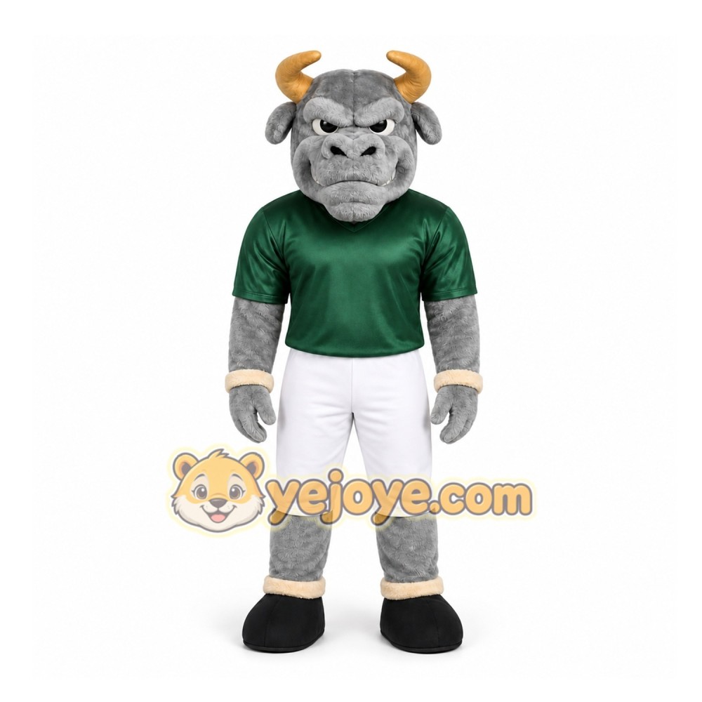 Gray Bull Mascot Costume for Sports Events Gray Bull Mascot Costume for Sports Events