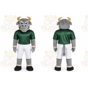 Gray Bull Mascot Costume for Sports Events