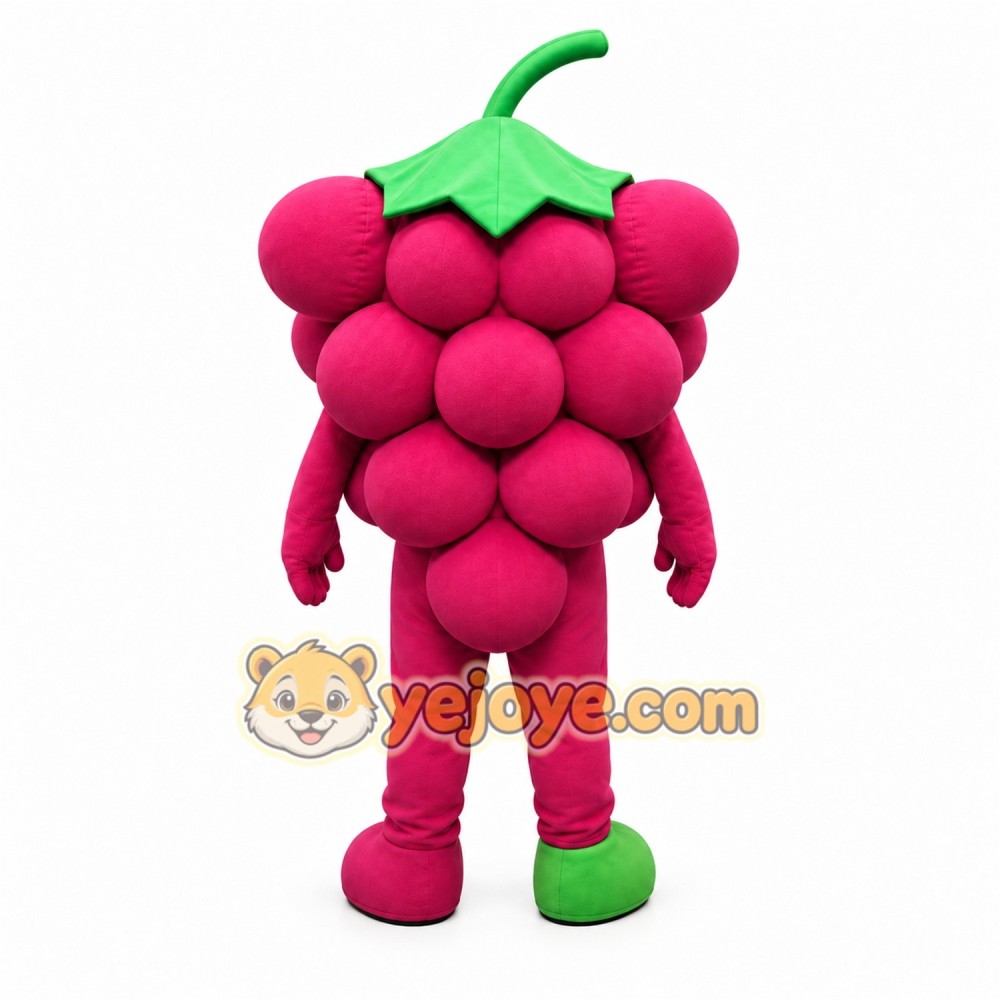 Pink Grape Cluster Mascot Costume for Events and Promotions Pink Grape Cluster Mascot Costume for Events and Promotions
