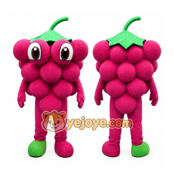 Pink Grape Cluster Mascot Costume for Events and Promotions