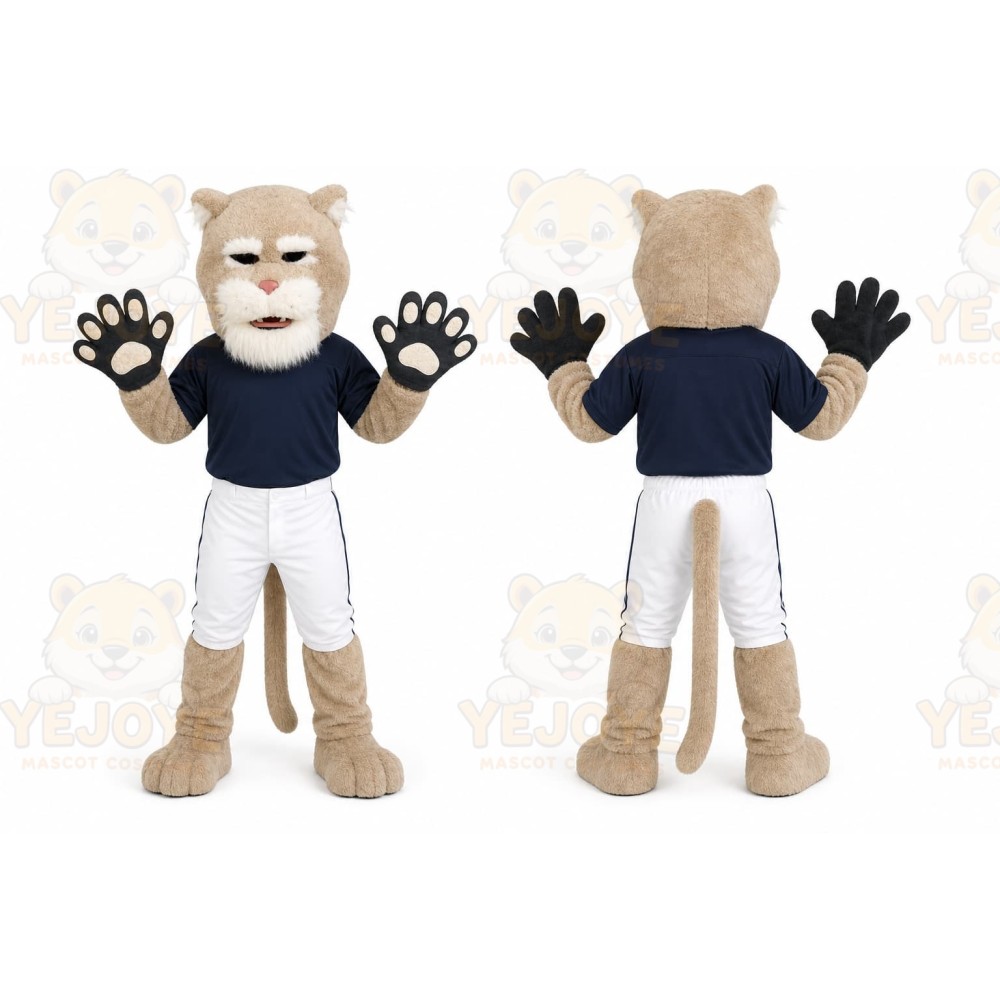 Beige Cougar Mascot Costume for Sports Events