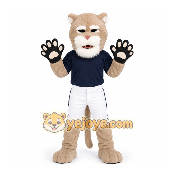 Beige Cougar Mascot Costume for Sports Events