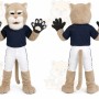 Beige Cougar Mascot Costume for Sports Events