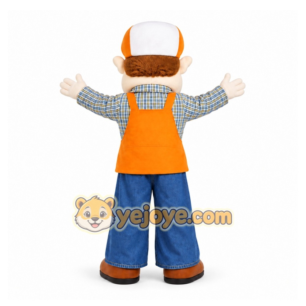 Orange Worker Mascot Costume for Events and Promotions Orange Worker Mascot Costume for Events and Promotions