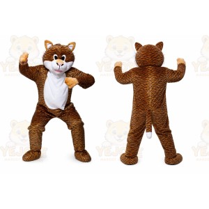 Brown Cat Mascot Costume for Children's Events