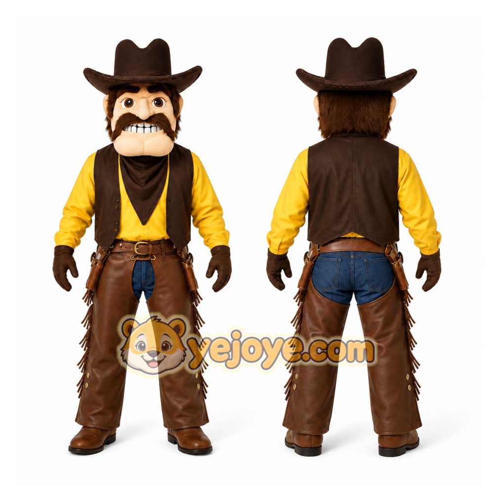 Brown Cowboy Mascot Costume for Events and Promotions Brown Cowboy Mascot Costume for Events and Promotions