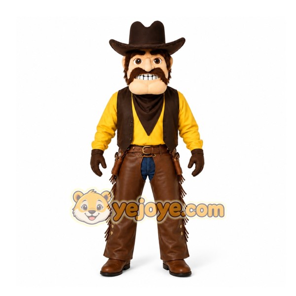 Brown Cowboy Mascot Costume for Events and Promotions