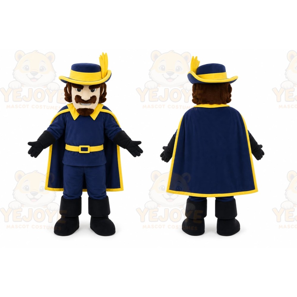 Blue Musketeer Mascot Costume for Events and Promotions