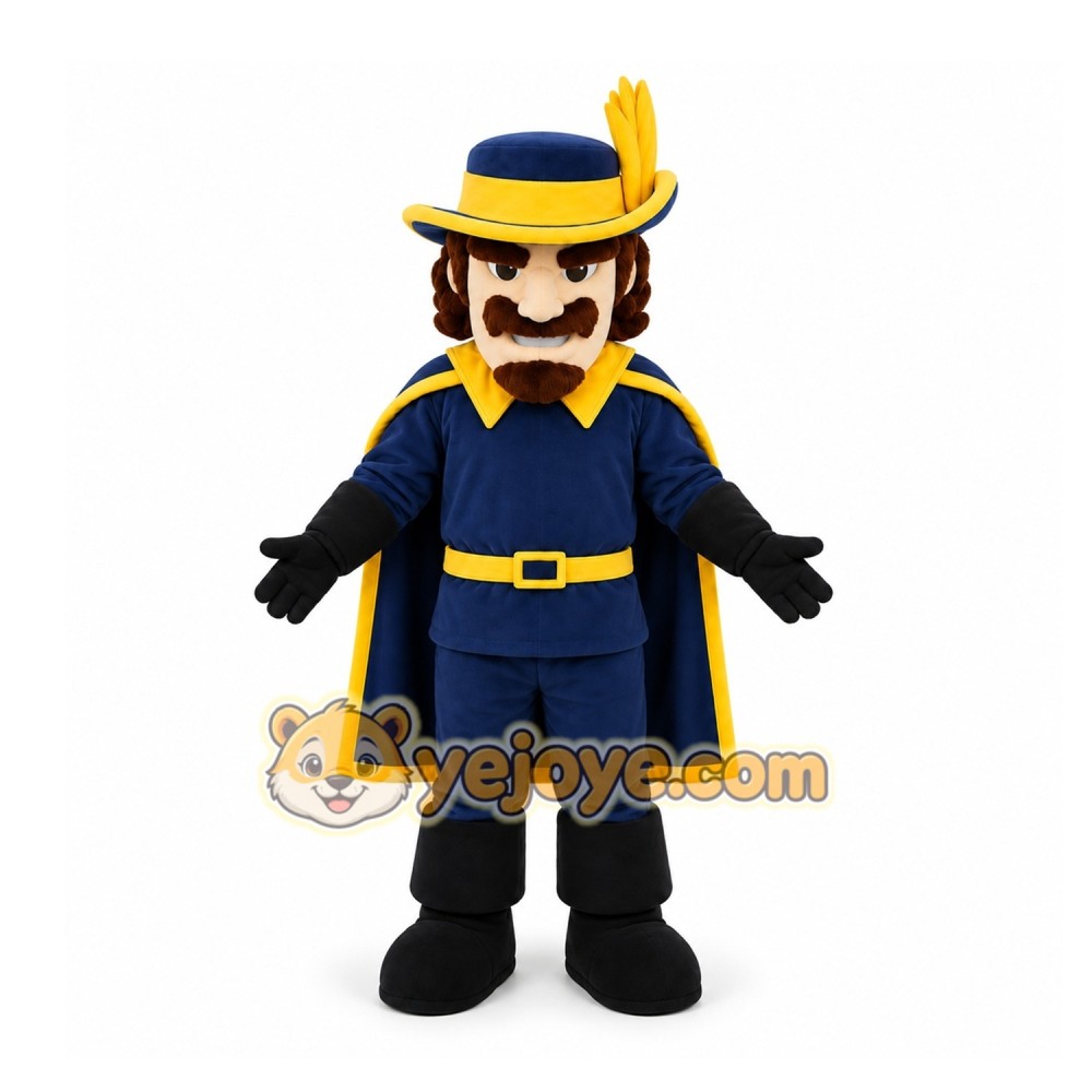 Blue Musketeer Mascot Costume for Events and Promotions
