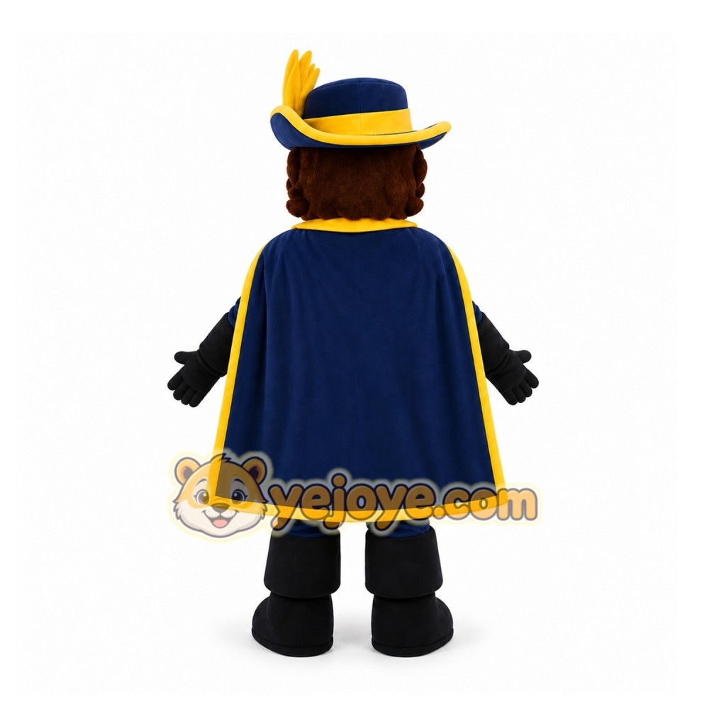Blue Musketeer Mascot Costume for Events and Promotions
