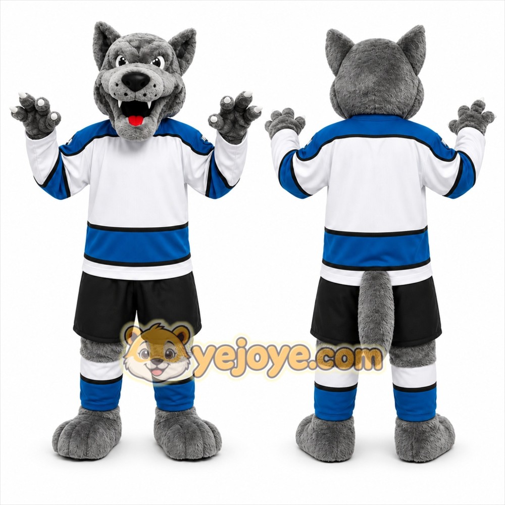 Gray Wolf Mascot Costume for Sports Events Gray Wolf Mascot Costume for Sports Events