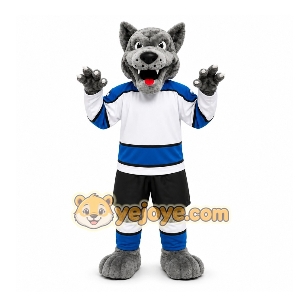Gray Wolf Mascot Costume for Sports Events Gray Wolf Mascot Costume for Sports Events