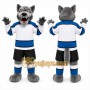 Gray Wolf Mascot Costume for Sports Events