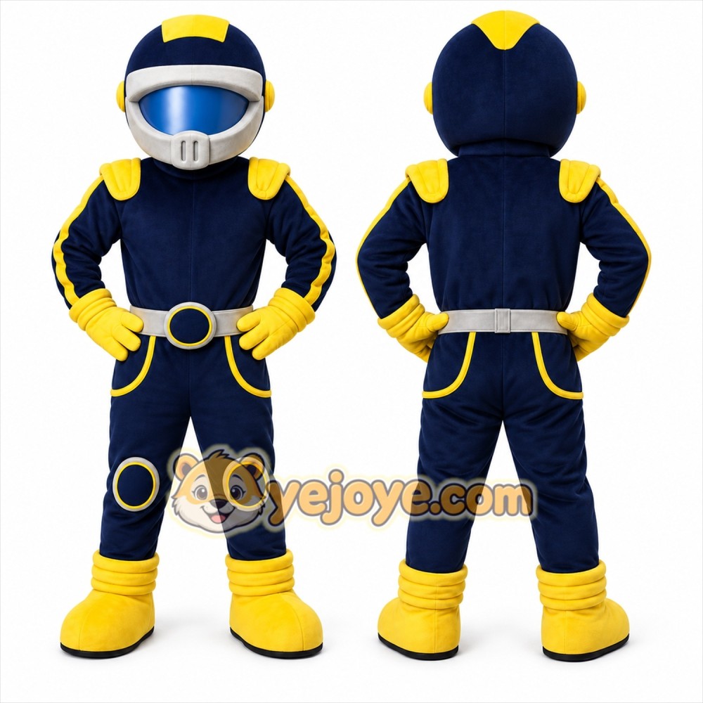 Blue Race Car Driver Mascot Costume for Events and Promotions Blue Race Car Driver Mascot Costume for Events and Promotions