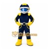Blue Race Car Driver Mascot Costume for Events and Promotions Blue Race Car Driver Mascot Costume for Events and Promotions