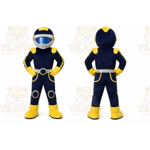 Blue Race Car Driver Mascot Costume for Events and Promotions