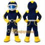 Blue Race Car Driver Mascot Costume for Events and Promotions