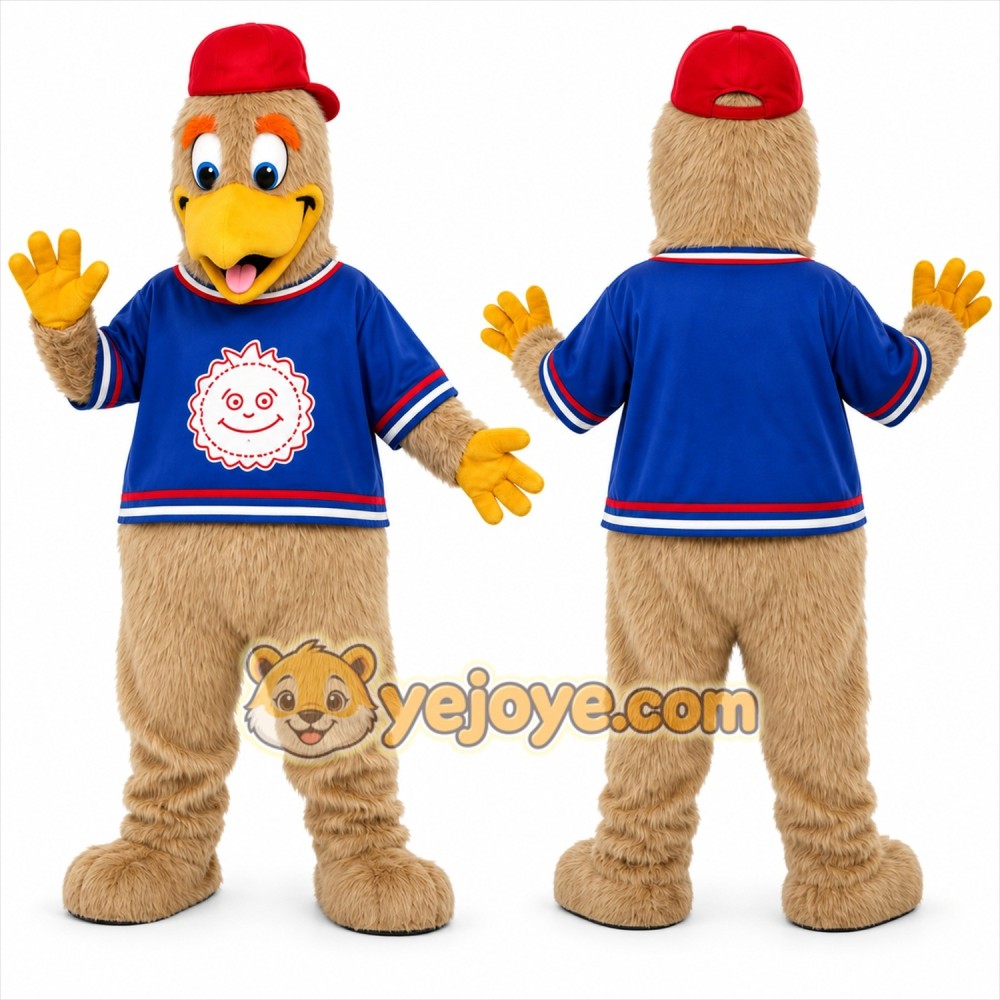 Tan Bird Mascot Costume for Sports Events