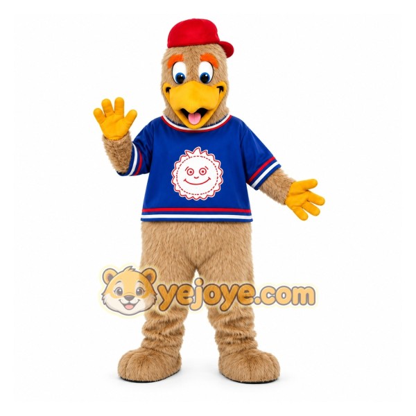 Tan Bird Mascot Costume for Sports Events