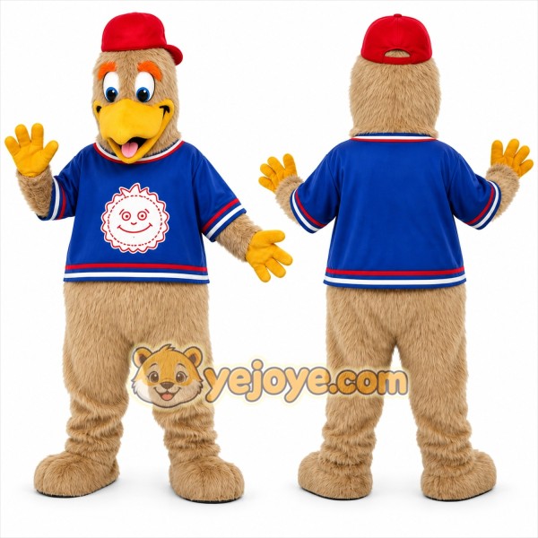 Tan Bird Mascot Costume for Sports Events