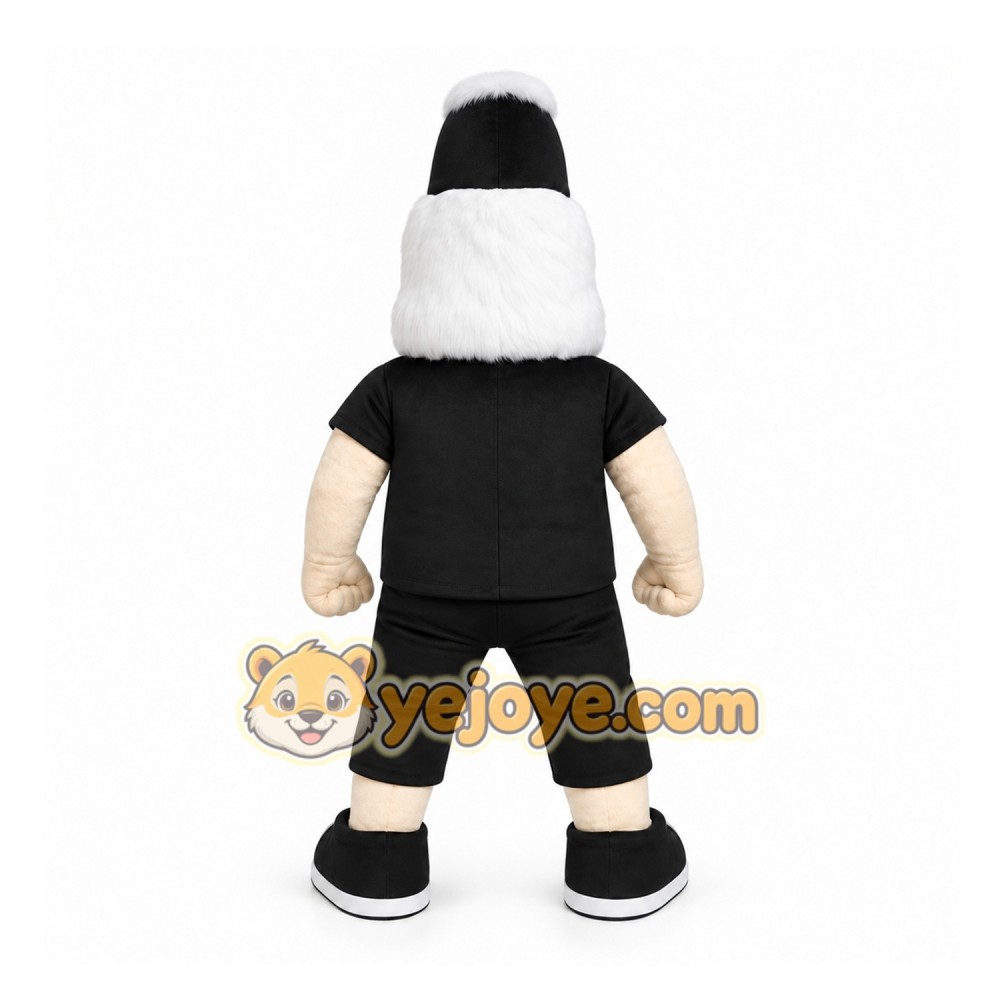 Black Character With Mohawk Mascot Costume for Sports Events Black Character With Mohawk Mascot Costume for Sports Events