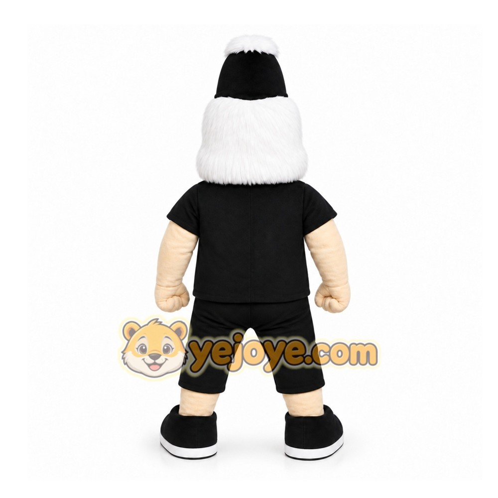 Black Character With Mohawk Mascot Costume for Sports Events Black Character With Mohawk Mascot Costume for Sports Events
