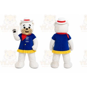 White Bear Mascot Costume for Holiday Events