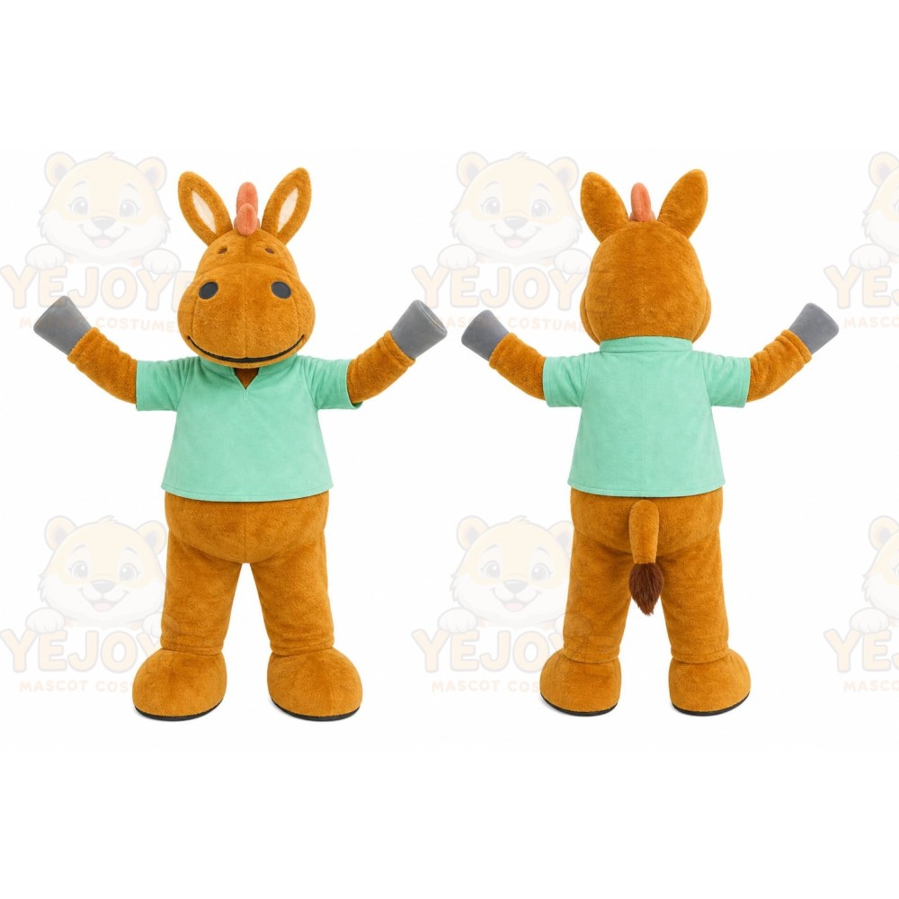 Brown Horse Mascot Costume for Children's Events