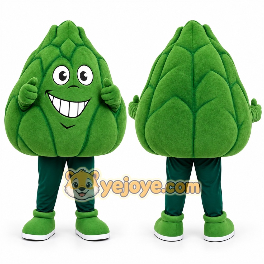 Green Artichoke Mascot Costume for Events and Promotions