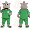 Green Rhinoceros Mascot Costume for Sports Events