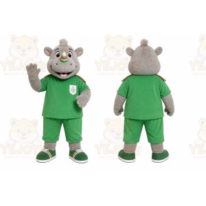 Green Rhinoceros Mascot Costume for Sports Events