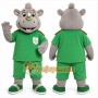 Green Rhinoceros Mascot Costume for Sports Events