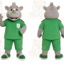 Green Rhinoceros Mascot Costume for Sports Events