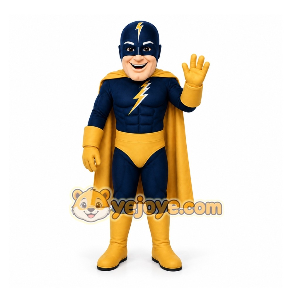 Blue Superhero Mascot Costume for Events and Promotions