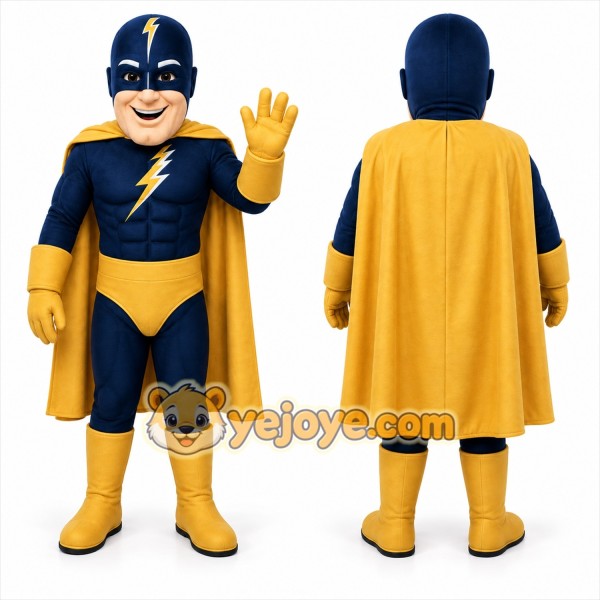 Blue Superhero Mascot Costume for Events and Promotions