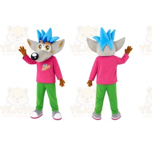 Gray Wolf Mascot Costume for Children's Events