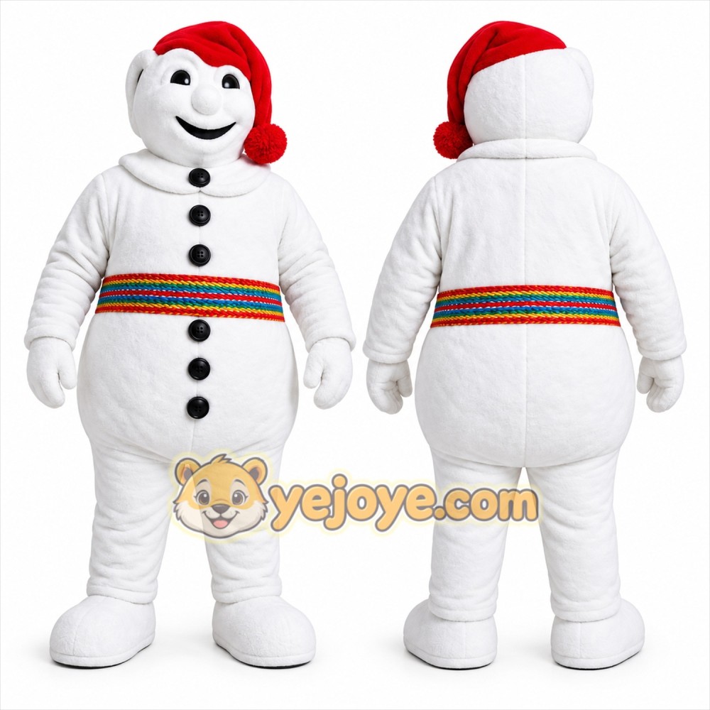 White Snowman Mascot Costume for Holiday Events White Snowman Mascot Costume for Holiday Events