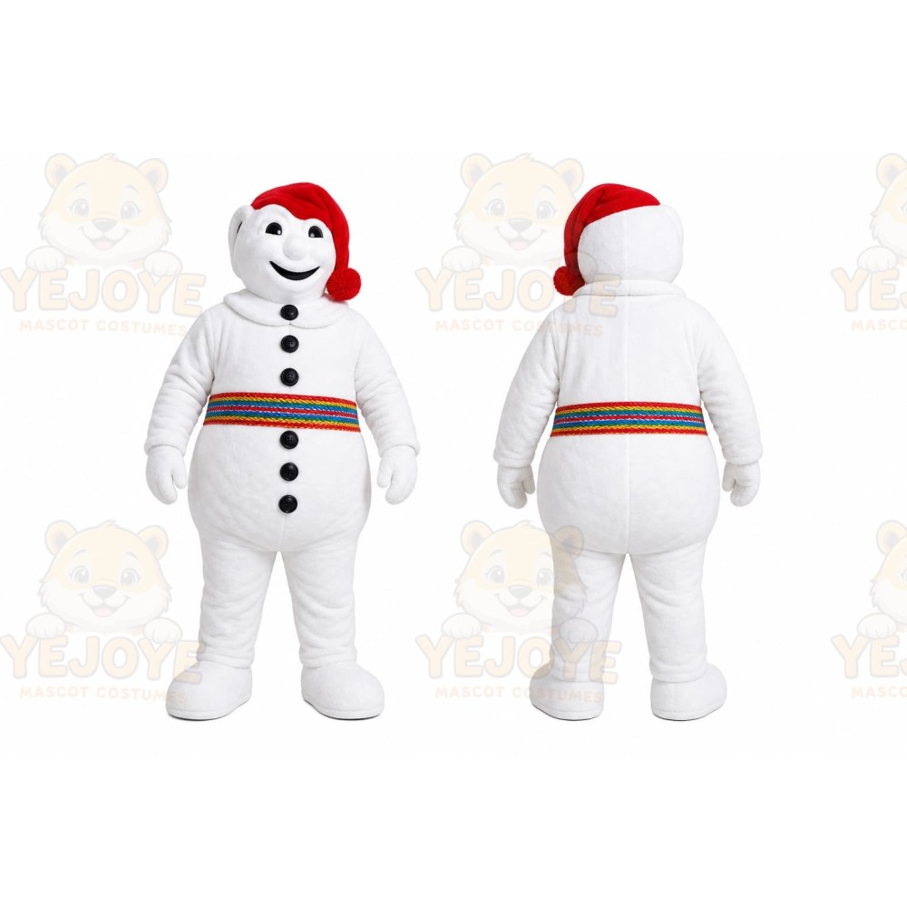 White Snowman Mascot Costume for Holiday Events