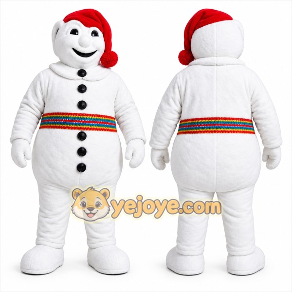White Snowman Mascot Costume for Holiday Events
