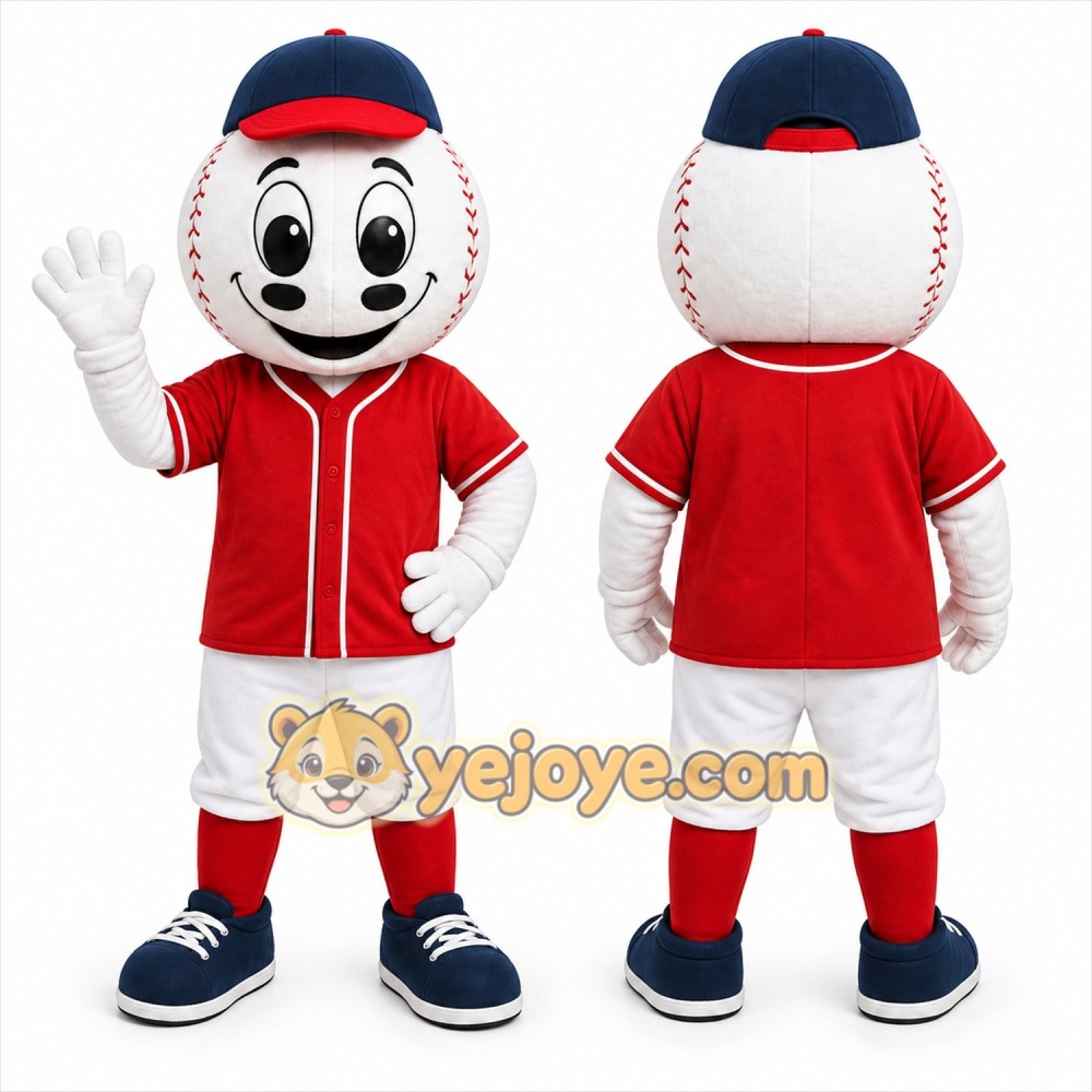 White Baseball Mascot Costume for Sports Events White Baseball Mascot Costume for Sports Events